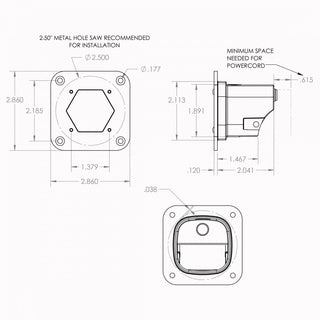 S1 White Flush Mount LED Light Pod (Spot; Clear)