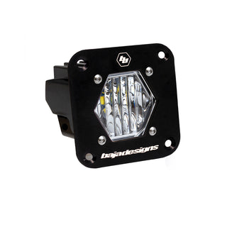 S1 Black Flush Mount LED Light Pod (Wide Cornering; Clear)