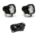 S1 Black LED Light Pod Pair (Wide Cornering; Clear)