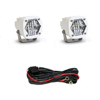 S1 White LED Light Pod Pair (Wide Cornering; Clear)