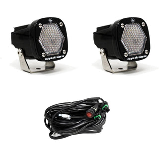 S1 Black LED Light Pod Pair (Work/Scene; Clear)
