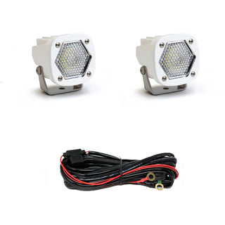 S1 White LED Light Pod Pair (Work/Scene; Clear)