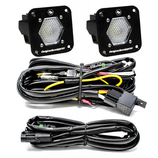 S1 Black Flush Mount LED Light Pod Reverse Kit (Work/Scene; Clear)