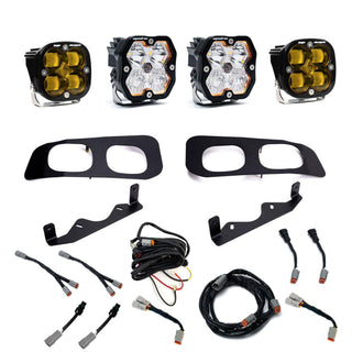 Baja Designs Ford Super Duty 2023-26 Dual Fog Pocket Kit  Squadron Sport/SAE 2.0  Baja Amber  SAE/Sport