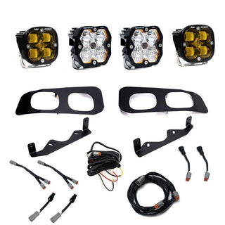 Baja Designs Ford Super Duty 2023-26 Dual Fog Pocket Kit  Squadron Pro/SAE 2.0  Baja Amber  SAE Fog