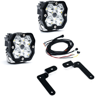 Baja Designs 2018-2026 Jeep JL/JT  20-26 Gladiator  A-Pillar Sportsmen Kit  Squadron 2.0  Clear  Spot