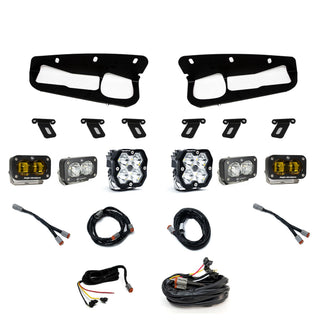 Baja Designs Ford  Bronco (21-26) S2 SAE Amber  S2 Sport D/C Clear  Squadron 2.0 Sport Clear Spot  Steel Bumper W/ Upfitter