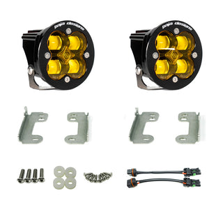 Squadron-R SAE Fog Pocket Kit - '20-26 Gladiator / '18-26 Wrangler JL; W/ OE Sahara Bumper (SAE Fog; Baja Amber)