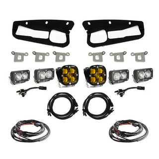 Squadron SAE/Dual S2 Sport Steel Bumper Fog Pocket Kit - '21-26 Bronco; '22-26 Bronco Raptor; Steel Bumper (SAE Fog; Baja Amber; Toggle Wiring)
