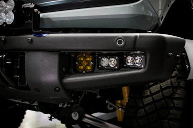 Squadron SAE/Dual S2 Sport Steel Bumper Fog Pocket Kit - '21-26 Bronco; '22-26 Bronco Raptor; Steel Bumper (SAE Fog; Baja Amber; Toggle Wiring)