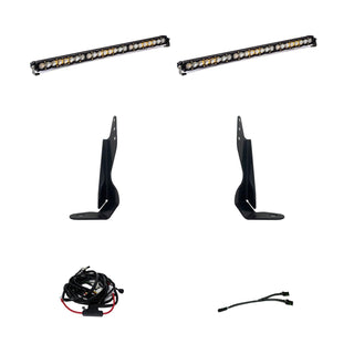 S8 Dual 30 Inch Grille Kit - '20-23 Sierra 2500HD/3500HD Exc. AT4 (Driving/Combo; Clear)