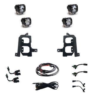 S1 Dual Fog Pocket Kit - '20-22 Sierra 2500HD/3500HD (Wide Cornering/Spot; Clear/Clear)