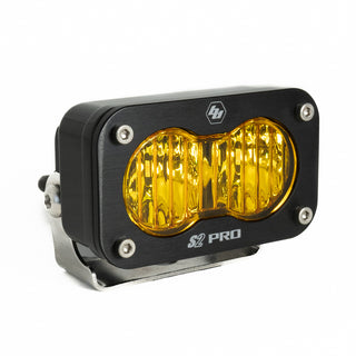 S2 Pro Black LED Light Pod (Wide Cornering; Baja Amber)