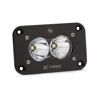 S2 Pro Black Flush Mount LED Light Pod (Spot; Clear)