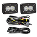 S2 Pro Black Flush Mount LED Light Pod (Wide Cornering; Clear)