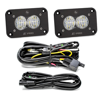 S2 Pro Black Flush Mount LED Light Pod (Wide Cornering; Clear)