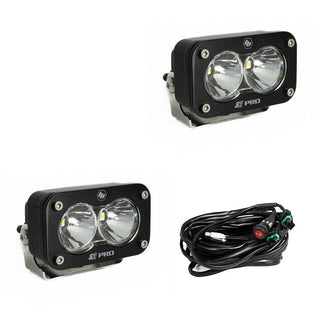 S2 Pro Black LED Light Pod Pair (Spot; Clear)