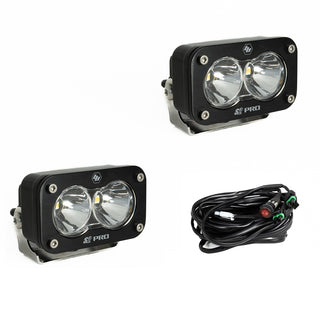 S2 Pro Black LED Light Pod Pair (Spot; Clear)