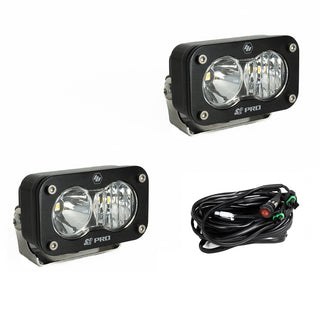 S2 Pro Black LED Light Pod Pair (Driving/Combo; Clear)
