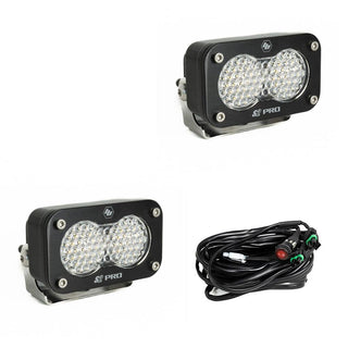 S2 Pro Black LED Light Pod Pair (Work/Scene; Clear)
