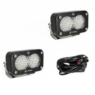 S2 Pro Black LED Light Pod Pair (Work/Scene; Clear)