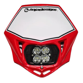 Motorcycle Squadron Pro (A/C) Headlight Kit W/ Shell (Red Shell; Spot; Clear)