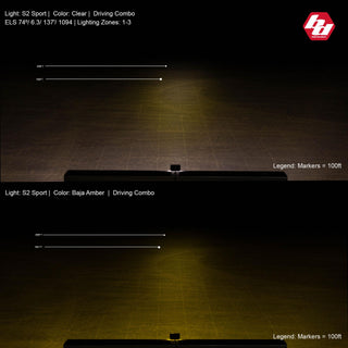 S2 Sport Black LED Light Pod (Driving/Combo; Baja Amber)