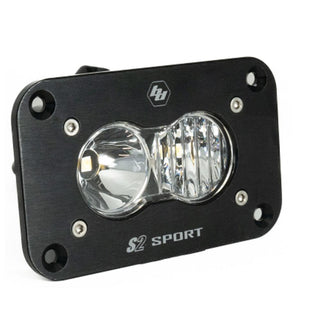 S2 Sport Black Flush Mount LED Light Pod (Driving/Combo; Clear)
