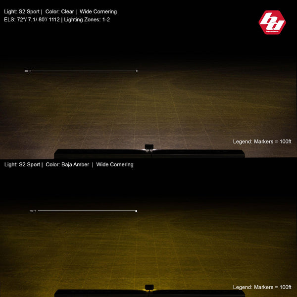 S2 Sport Black Flush Mount LED Light Pod (Wide Cornering; Clear)
