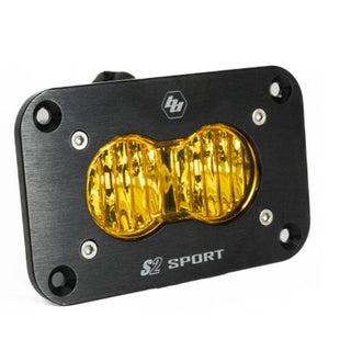 S2 Sport Black Flush Mount LED Light Pod (Wide Cornering; Baja Amber)