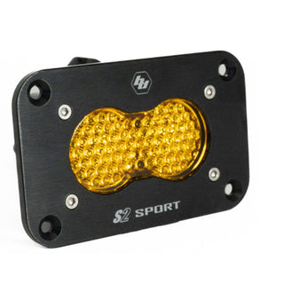 S2 Sport Black Flush Mount LED Light Pod (Work/Scene; Baja Amber)
