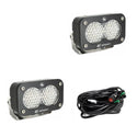 S2 Sport Black LED Light Pod Pair (Work/Scene; Clear)