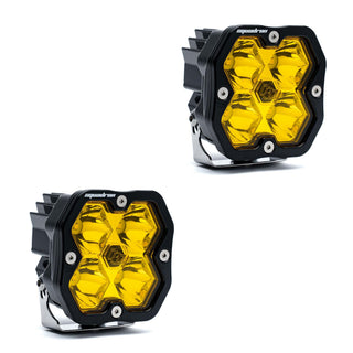 Baja Designs Squadron 2.0 Sport  Pair  LED Spot  Baja Amber  No Harness