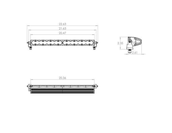 S8 Straight LED Light Bar (20 Inch; Wide Cornering; Baja Amber)