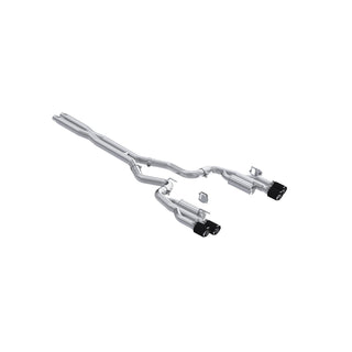 MBRP Exhaust 3in. Cat Back; With Quad 4in. Carbon Fiber Tips; Race Version; T304