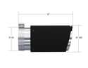 MBRP Exhaust Tip; 6in. O.D. Dual Walled Angled Cut End 5in. Inlet 12in. Length; T304 CF