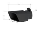 MBRP Exhaust Tip; 3in OD Inlet; Rectangle Angle Cut; Black