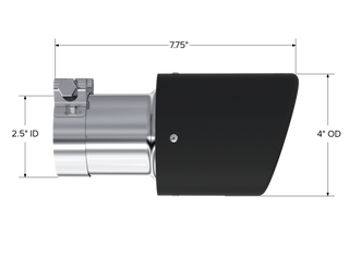 MBRP Exhaust Tip; 4in. O.D.; Dual Wall Angled; 2in. Inlet; 7.7in. Length; Carbon Fiber
