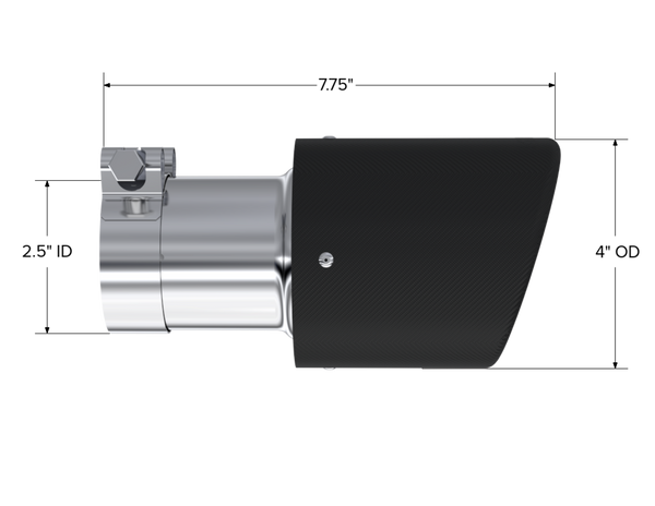 MBRP Exhaust Tip; 4in. O.D.; Dual Wall Angled; 2in. Inlet; 7.7in. Length; Carbon Fiber