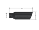 MBRP Exhaust Tip; 5in. O.D.; Angled Rolled End; 3in. Inlet 15in. In Length; Black Coated