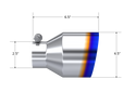 MBRP Exhaust Tip; 4.5in OD Out; 2.5in ID; 6.5in Length; Angle Cut; Single Wall; T304 BE