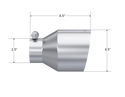 MBRP Exhaust Tip; 4.5in OD Out; 2.5in ID; 6.5in Length; Angle Cut; Single Wall; T304