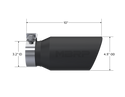 MBRP Exhaust 4.5in. OD; 3.2in. Inlet; 10in. In Length; Angled Cut Rolled End; BLK
