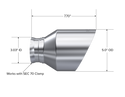 MBRP Exhaust 5in. OD SEC 70 Inlet 7.7in. In Length Dual Wall Angle Cut Tip Pairs.