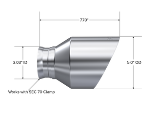 MBRP Exhaust 5in. OD SEC 70 Inlet 7.7in. In Length Dual Wall Angle Cut Tip Pairs.