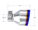 MBRP Exhaust Tip T5202BE 5in OD Out 2.125in ID 7.25in Length Single Wall Burnt End.