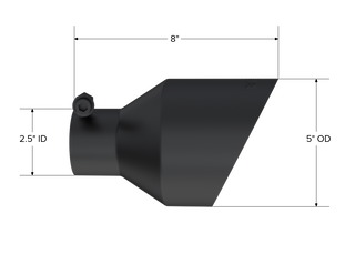MBRP Universal Black 2.5" ID 5" OD Dual Wall Angle Cut Tip