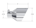 MBRP Universal 2.5" ID 5" OD Dual Wall Angle Cut Tip