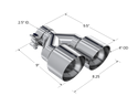 MBRP Universal T304 SS Dual Tip 4in OD/2.5in Inlet