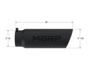 MBRP Universal Tip 6in OD Angled Rolled End 5in Inlet 18in Length Black Finish Exhaust